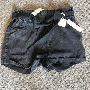 TGLA Distressed Denim Paper Bag Shorts